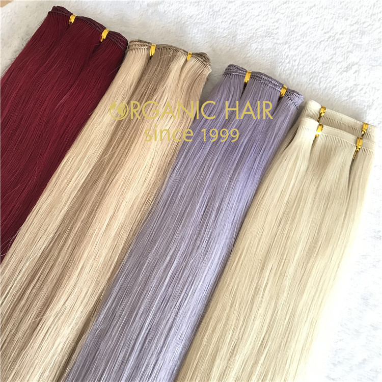 Vivid color full cuticle human hair extensions  C47